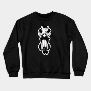 Black and White Adorable Demon Girl Crewneck Sweatshirt